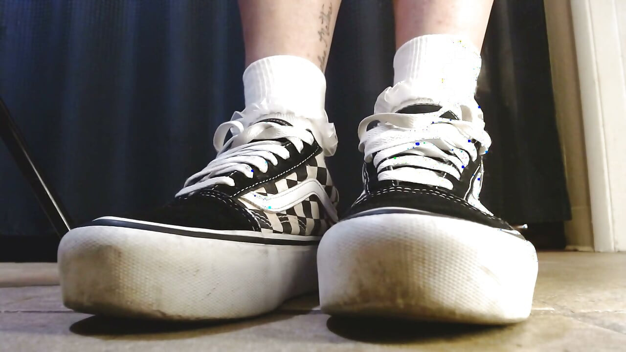 College Girl Ruffled Socks Fav Pair Vans Sneakers