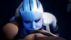 Mass Effect Liara Deepthroat blowjob