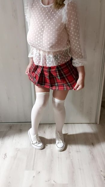 rude schoolgirl with big natural tits