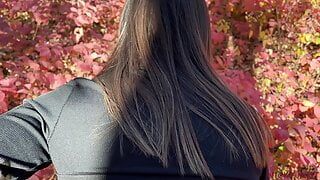 Cute stepsister swallow in forest . Follow Nicky Mist 60fps 4K