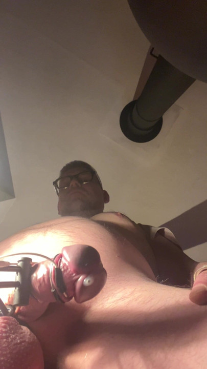The cum runs casually out of my cock