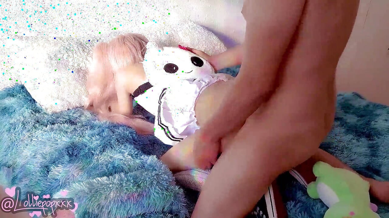 Cute Petite Girl in White Skirt & Backpack Gets Filled with Cum - Dripping Creampie