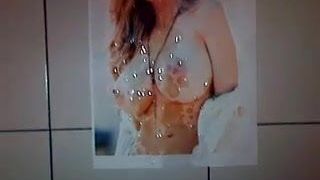Cumshot tribute on a stunning busty blonde (12 spurts!)