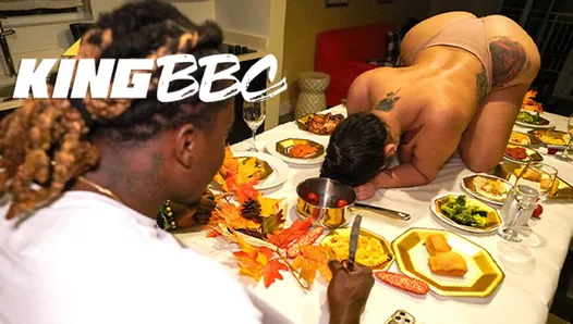 KingBBC Thanksgiving Pussy Stuffing with Louie Smalls and Michelle Martinez