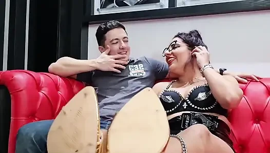 Kiffa in Vinyl Fucks with Her Big Cock Lover