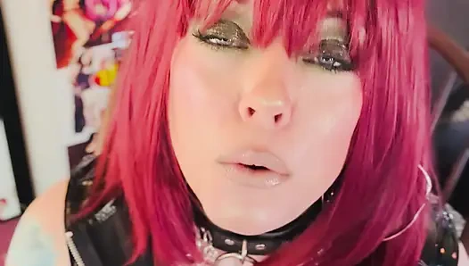 Beautiful BBW Redhead Tina Snua Smokes A Cork Cigarette Close Up In PVC - OMI Snap Inhales OME Drifting Smoke