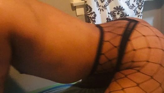 Trying on my new stocking and panties.