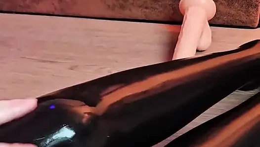 Latex Dildo Footjob