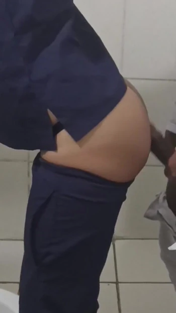 Must-see moment from "Rookie and Gifted Doctor Put It in the Nurse's Ass in the Hospital Bathroom"