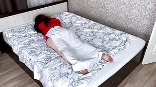 big mature woman took man in her bed
