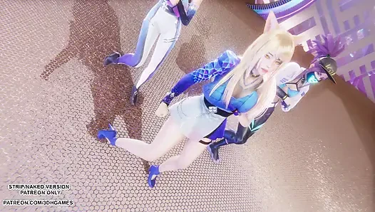 MMD KPop Demon Hunters - HUNTRX - Golden Ahri Akali Kaisa Sexy Kpop Dance League of Legends Hentai Uncensored 4K 60FPS