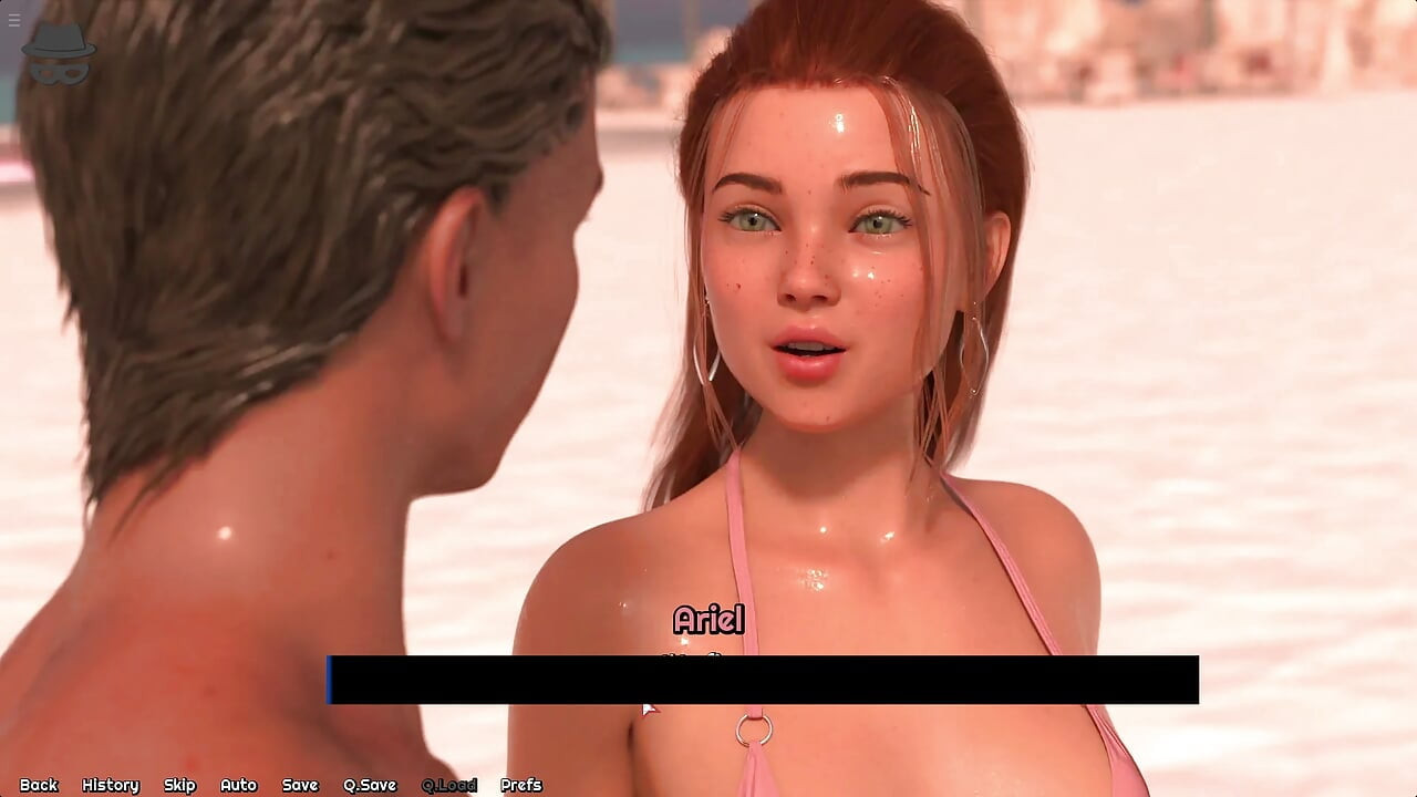 Stepbro Kissing His Stepsister Lips And Squeeze Her Big Ass In Beach