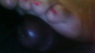 kaye's young ebony soles and toes on hard black cock