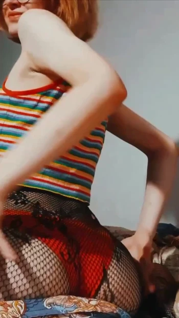 Horny Girl Jumps on a Pillow Like on a Dick