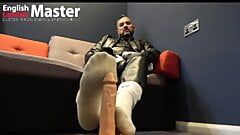 Leather daddy gives you a sock job with dirty white socks POV PREVIEW