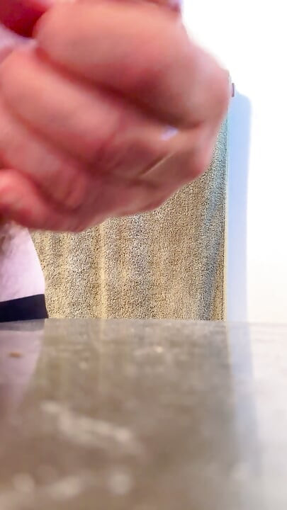 Jerking hard in work bathroom