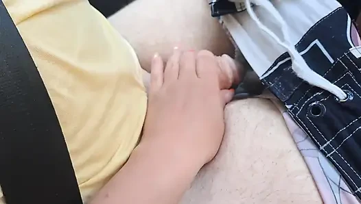 Public Car Handjob From Young Emma While We Drive in Forest Road