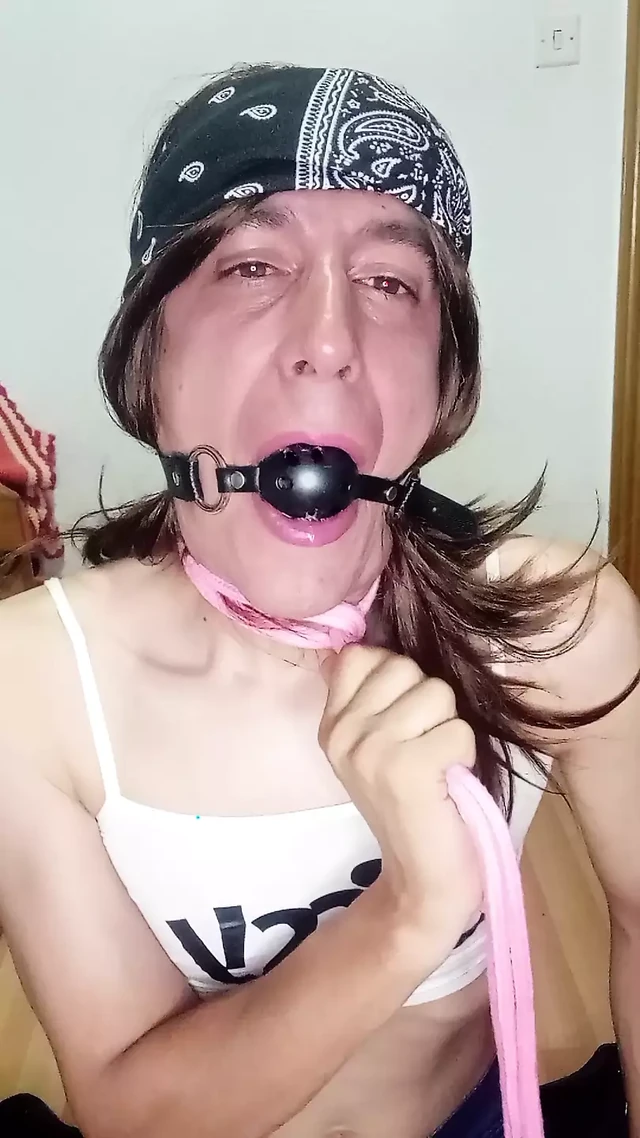 Crossdresser choking BDSM exclave part 2