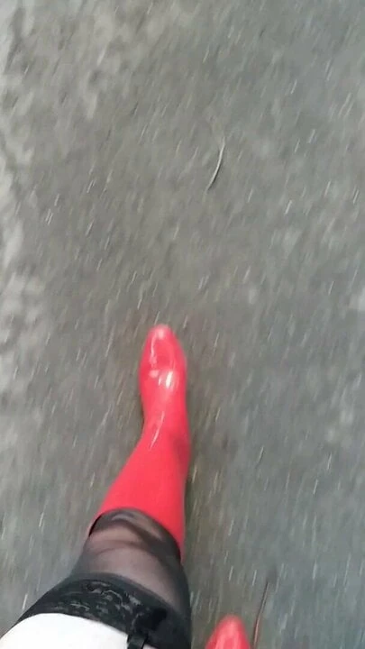 CD Petra in red high heels and boots II
