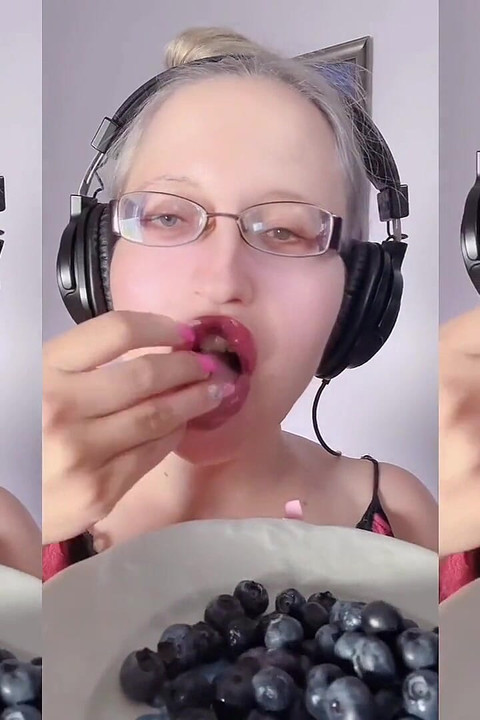 Asmr吃蓝莓 - asmr, 眼镜, Giantess