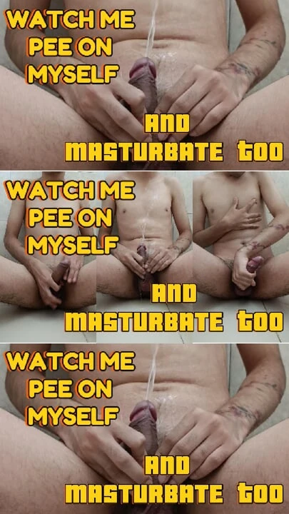 Twink gets really dirty. He piss on himself and enjoy it while masturbate and rub the pee over his chest