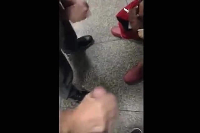 Fun in public bathroom