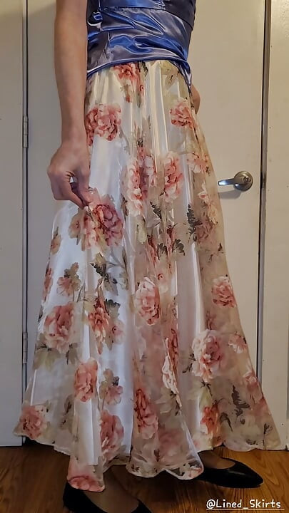 Slippery smooth satin layers underneath my skirt
