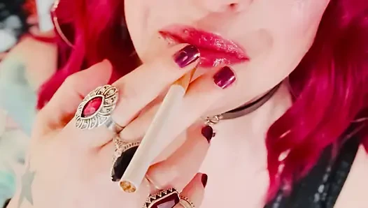 English Goth Dangles & Smokes Her Cigarette - Tina Snua Smoking A Cig With Dangling, Drifts, OMI OME Snap