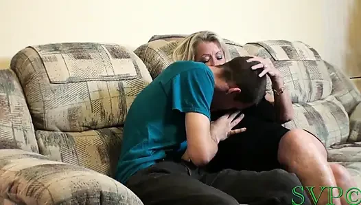 Step-granny Helps Her Step-grandson and He Gets to Fuck Her