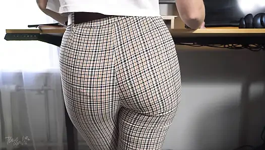 Office Girl Teases Ass In Full Back Panties