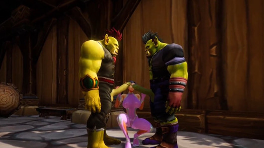 Elf tem um trio com dois orcs: warcraft porn parody