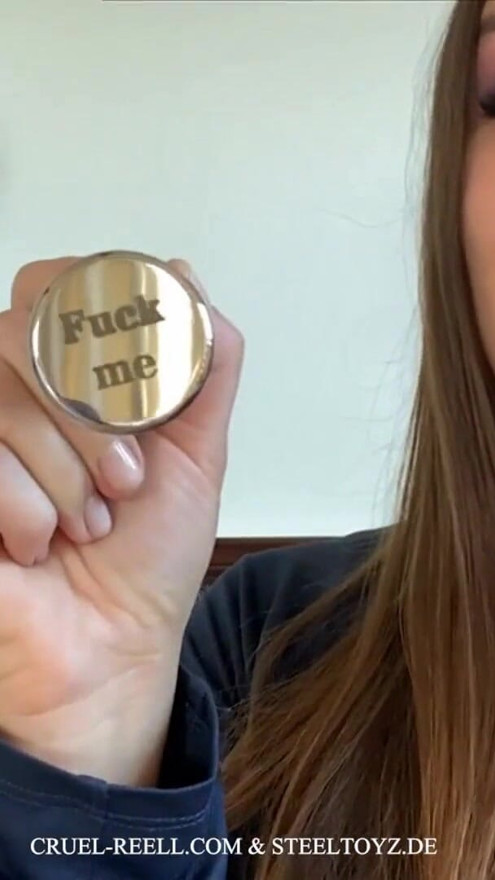 Cruel Reell Plays with 35mm Stainless Steel Buttplug  Elegant Anal Pleasure by Steeltoyz | Clip 1