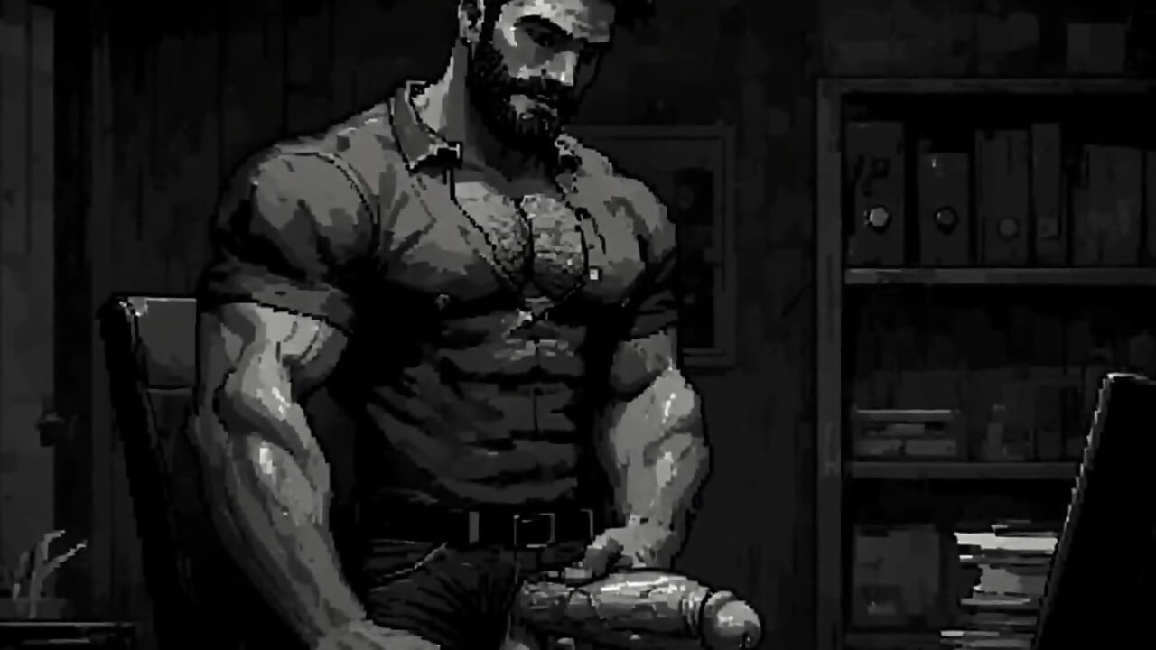 رجل مثير مع ذكر يئن