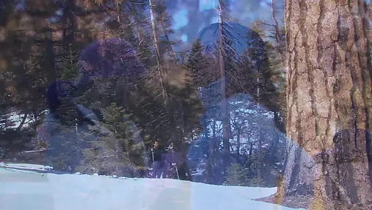 Wunderbares schätzchen mit dicken titten wird im freien geschraubt