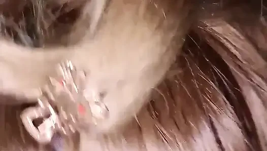 Si cewek hot rambut pirang lagi asik kontolku di depan pc live