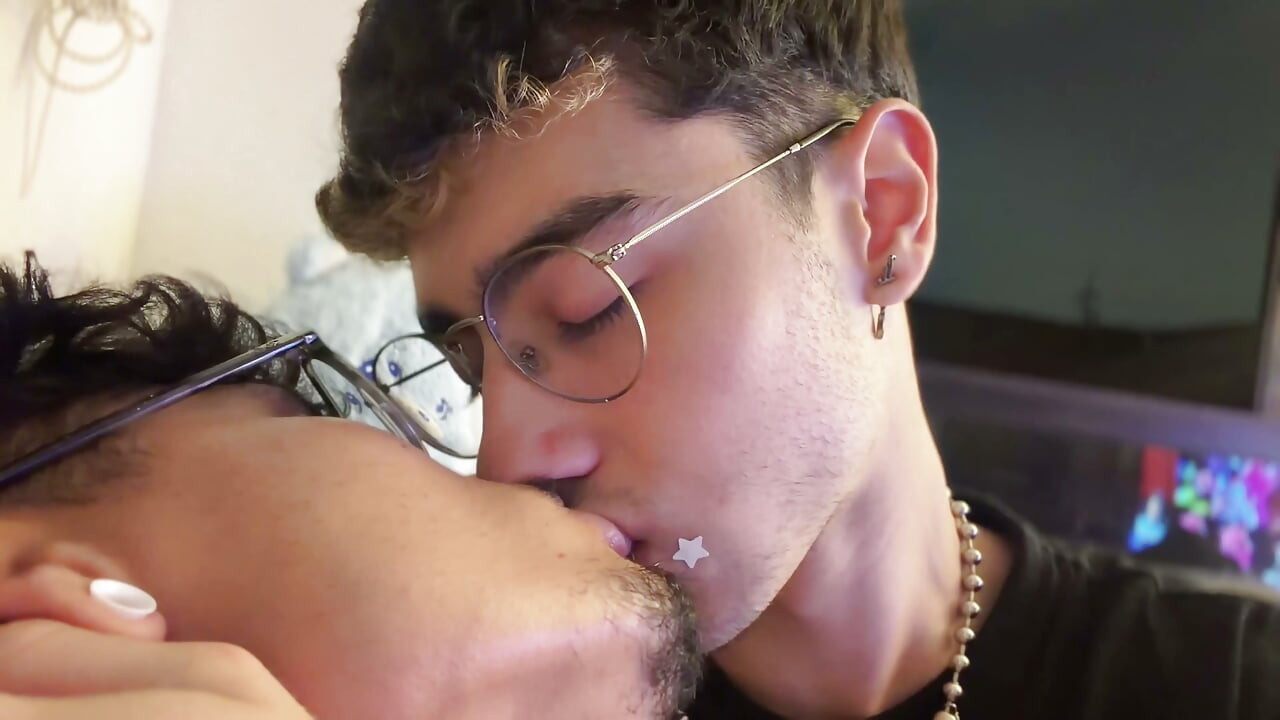 Sucking balls while jerking off and playing video games