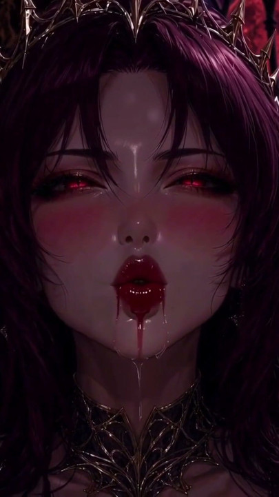 3d anime vampire queen masturbating in the light of the blood moon | Clip 3