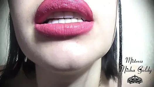 JOI bibir merah muda stroberi