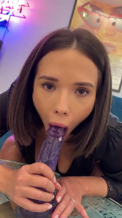 Captivating moment from "Innocent Girl Eve Sweet Feet Games On Big Dildo Makes Her Moan"