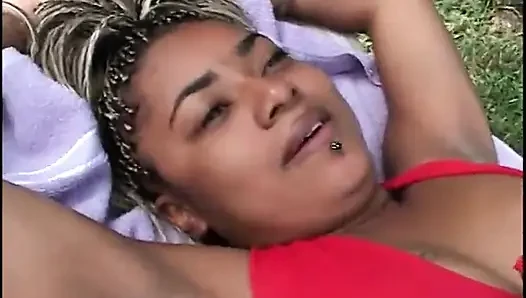 Big booty buttocks jumps and jiggles when chunk get slammed