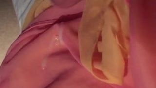 Tranny cums on her favourite babydoll nightie
