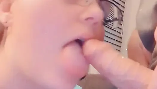 Taking videos of me playing with his dick with my mouth this is so much fun