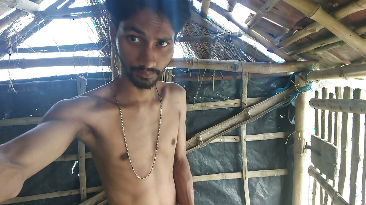 Masturbating in a small hut
