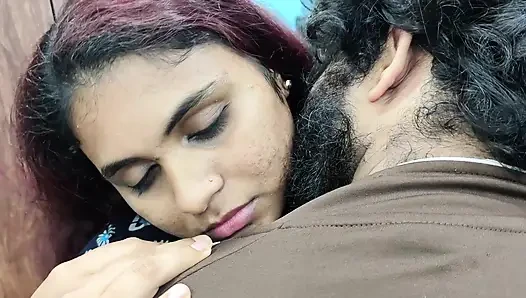 Neck kiss with lip lock in nighty