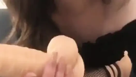 Trans Girl Fucks Herself Deep with a Huge Dildo