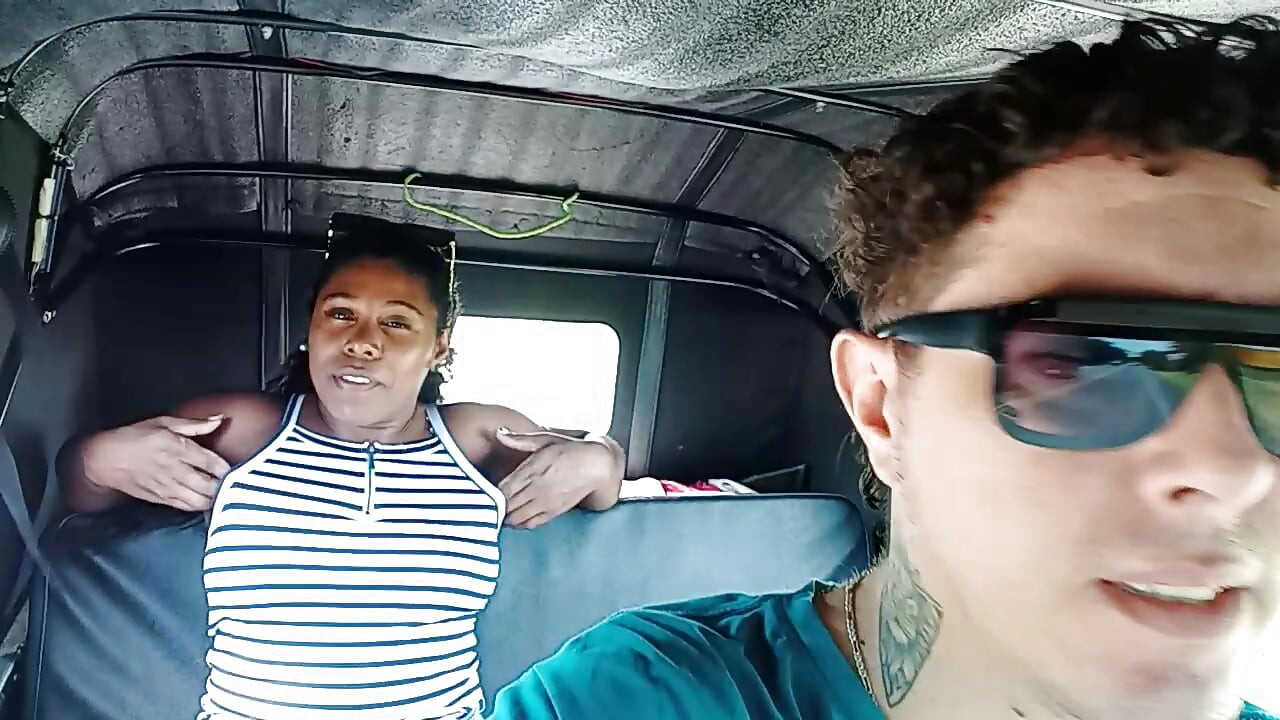 I take my stepsister in my car but she starts touching herself inside the car
