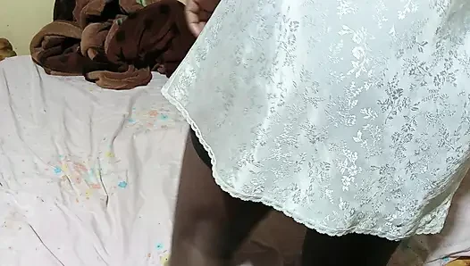 Fat ass crossdresser inserts a toy in his asshole and then strokes his dick till he cums