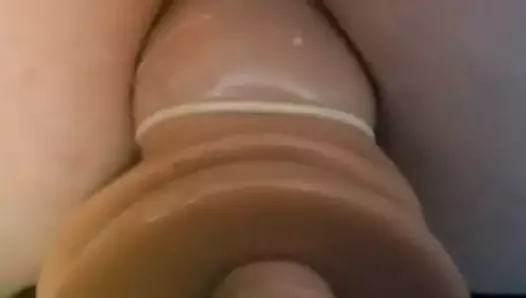 Ginger PAWG girlfriend interracial anal dildo