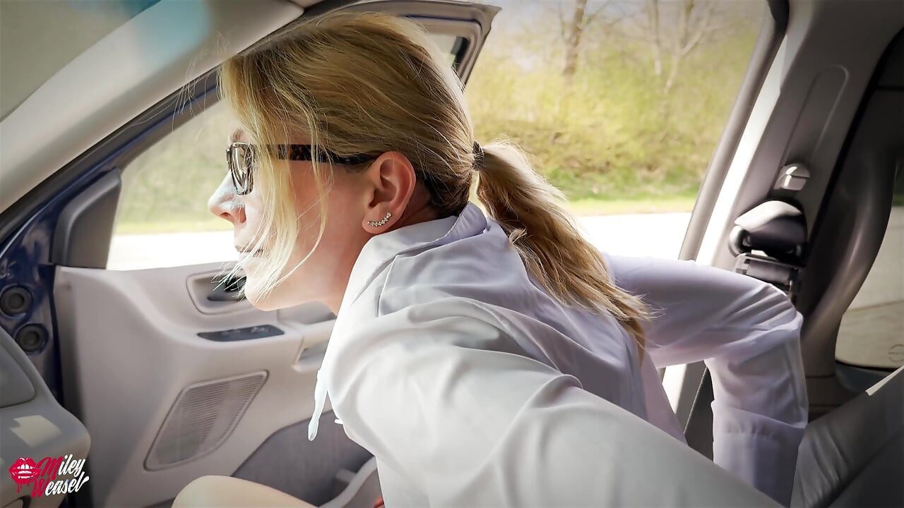Submissive Slut Blindfolded, Naked and Used While Driving on the Highway!