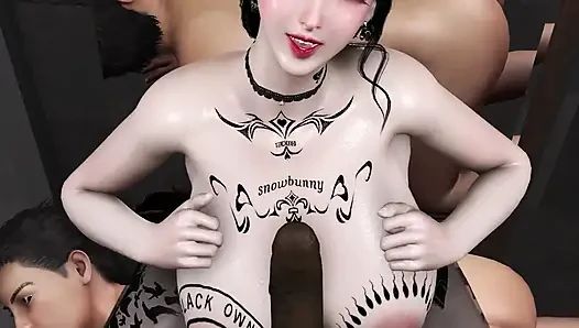 3d vollbusige schlampe MILf nackt ihre tätowierten möpse wurden von bbc gefickt
